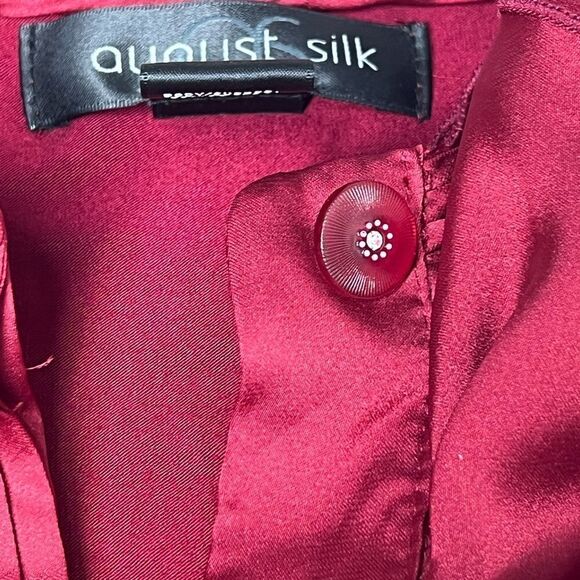 August Silk Top Ruby with Ruffles Size M - Picture 7 of 15